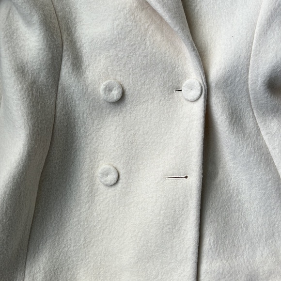 Sara Battaglia Cream Wool Blazer Wrap - Picture 4 of 5